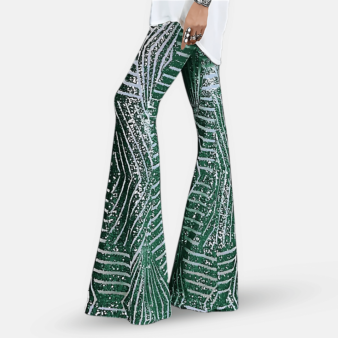 Glittery High Waisted Wide Leg Pants