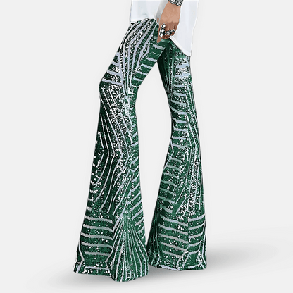 Glittery High Waisted Wide Leg Pants