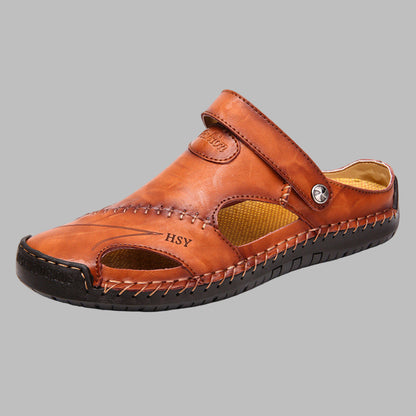 Relaxed Fit Leather Sandals for Warm Weather
