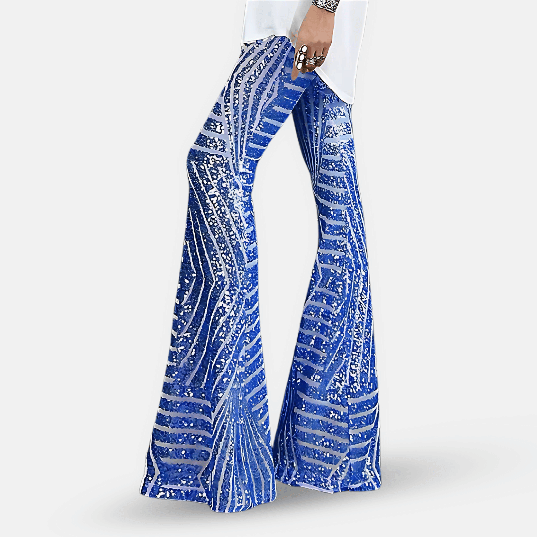 Glittery High Waisted Wide Leg Pants