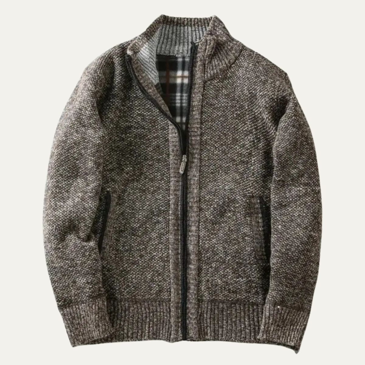Thick Warm Men's Cable Knit Zip Up Jacket