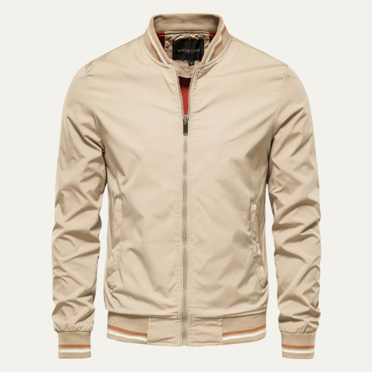 Slim Fit Mens Casual Bomber Jacket Zip Up