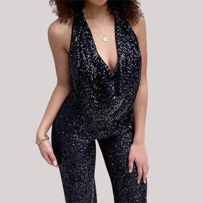 Glamorous Sequin Off The Shoulder Jumpsuit For Women