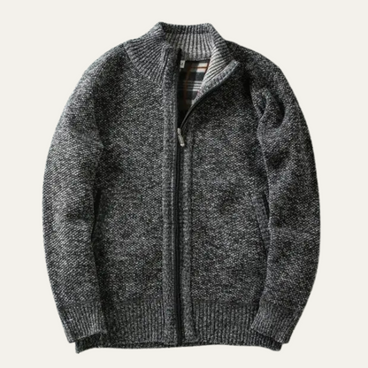 Thick Warm Men's Cable Knit Zip Up Jacket