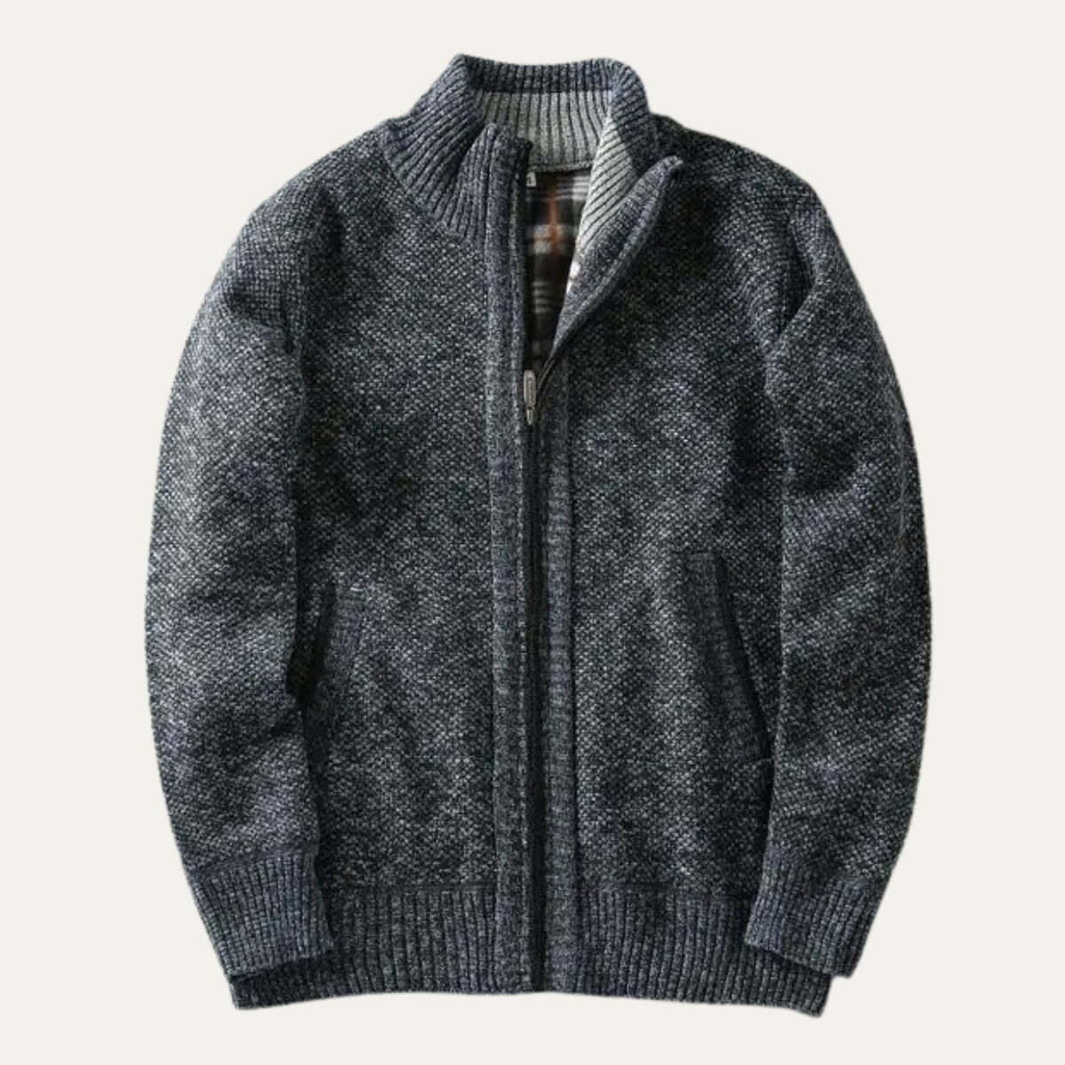 Thick Warm Men's Cable Knit Zip Up Jacket