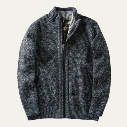 Thick Warm Men's Cable Knit Zip Up Jacket