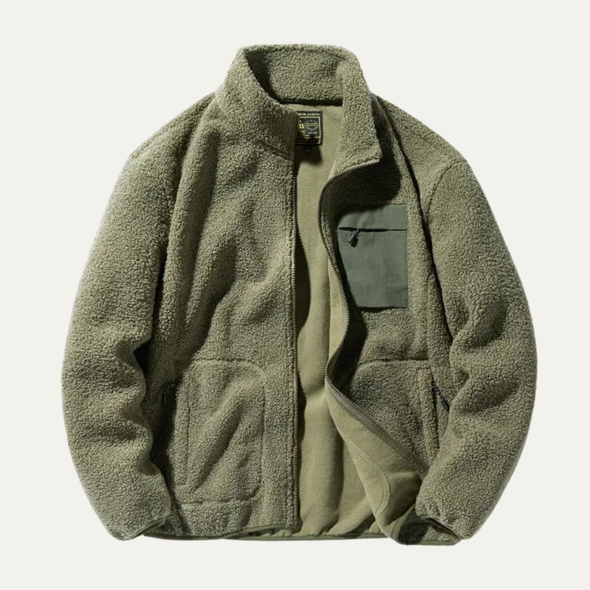 Warm Men's Fleece Zip Up Outdoor Jacket - Nocini