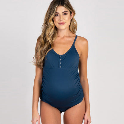 Comfortable Pregnancy Swimwear Full Coverage Stretch Suit