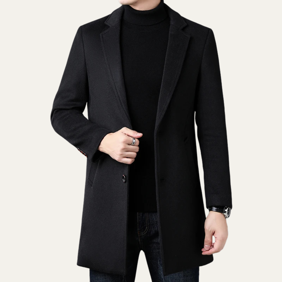 Classic Men's Wool Smart Overcoat