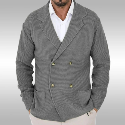 Classic Men's Double Breasted Knit Sweater