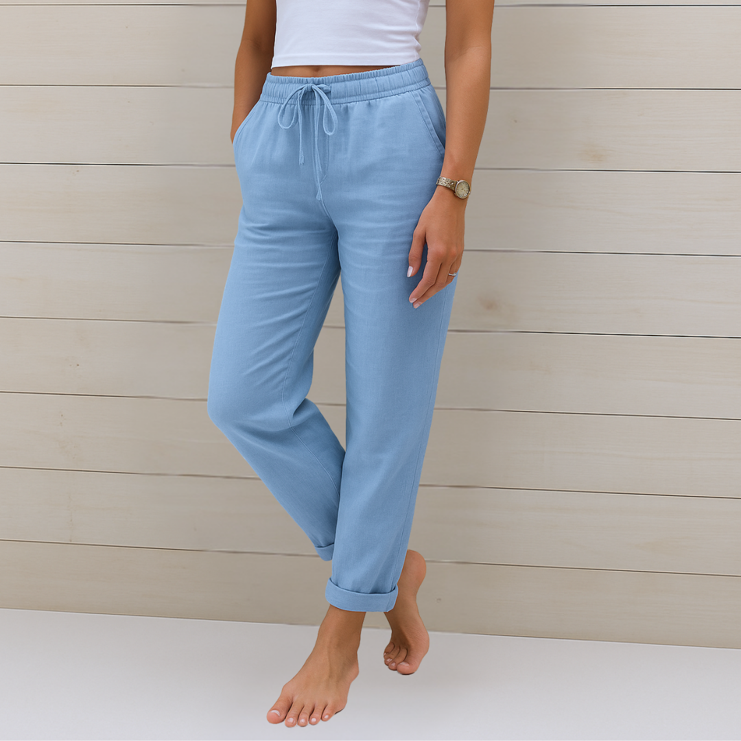 Comfortable Stretchy Pants with Elastic Waistband - Olytrend
