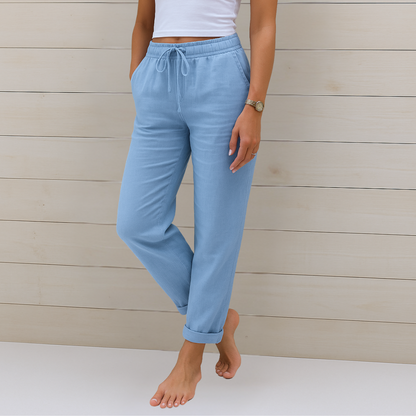 Comfortable Stretchy Pants with Elastic Waistband - Olytrend