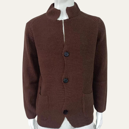 Men's Relaxed Fit Crew Neck Knit Cardigan Sweater