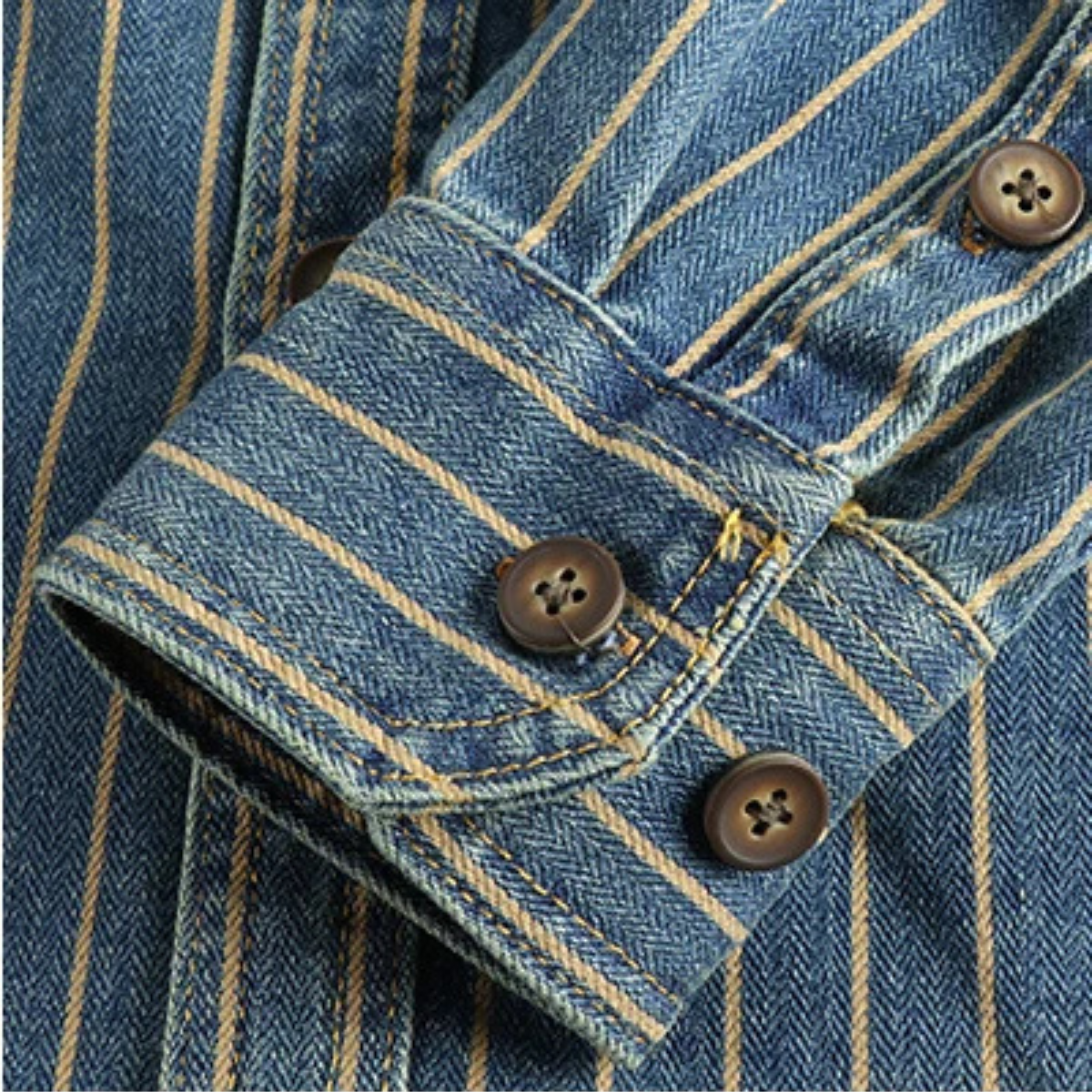 Classic Mens Relaxed Fit Striped Cotton Shirt