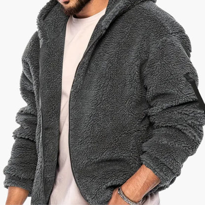 Men's Fleece Zip Up Long Sleeve Jacket