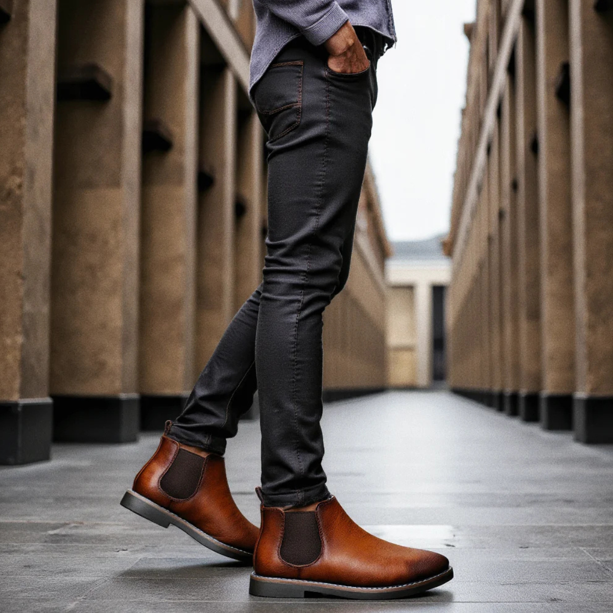 Vintage Men's Leather Chelsea Ankle Boots
