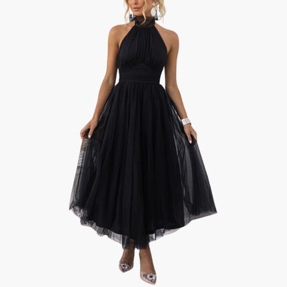 Chic Halter Neck Evening Gown