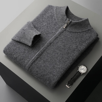 Premium Men's Soft Cashmere Zip Sweater