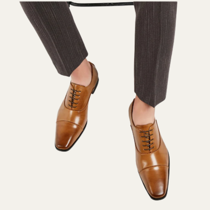 Classic Men's Black Leather Oxfords Shoes