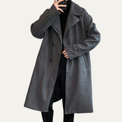 Classic Men's Camel Overcoat with Adjustable Belt