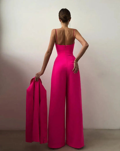 Comfortable Capri Jumpsuit with High Waist and Flare Legs