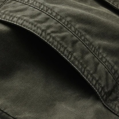 Stylish Men's Cotton Cargo Jacket with Multiple Pockets