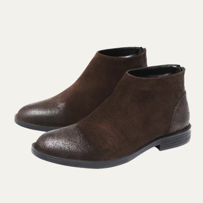 Classic Men's Suede Leather Zip Boots
