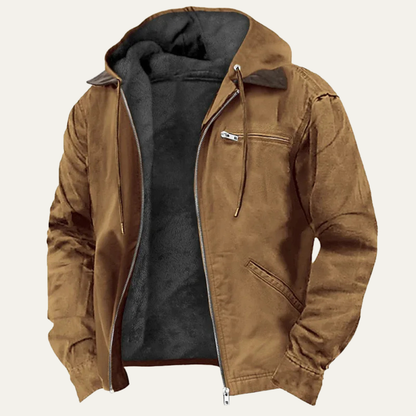 Warm Water Resistant Men's Fleece Hooded Jacket