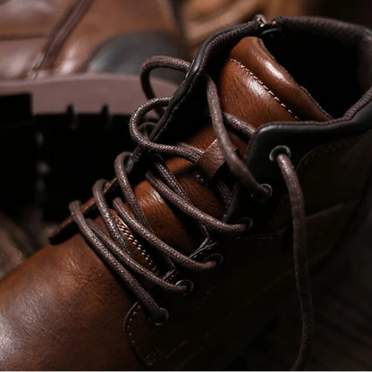 Tough Leather Military Style Ankle Boots