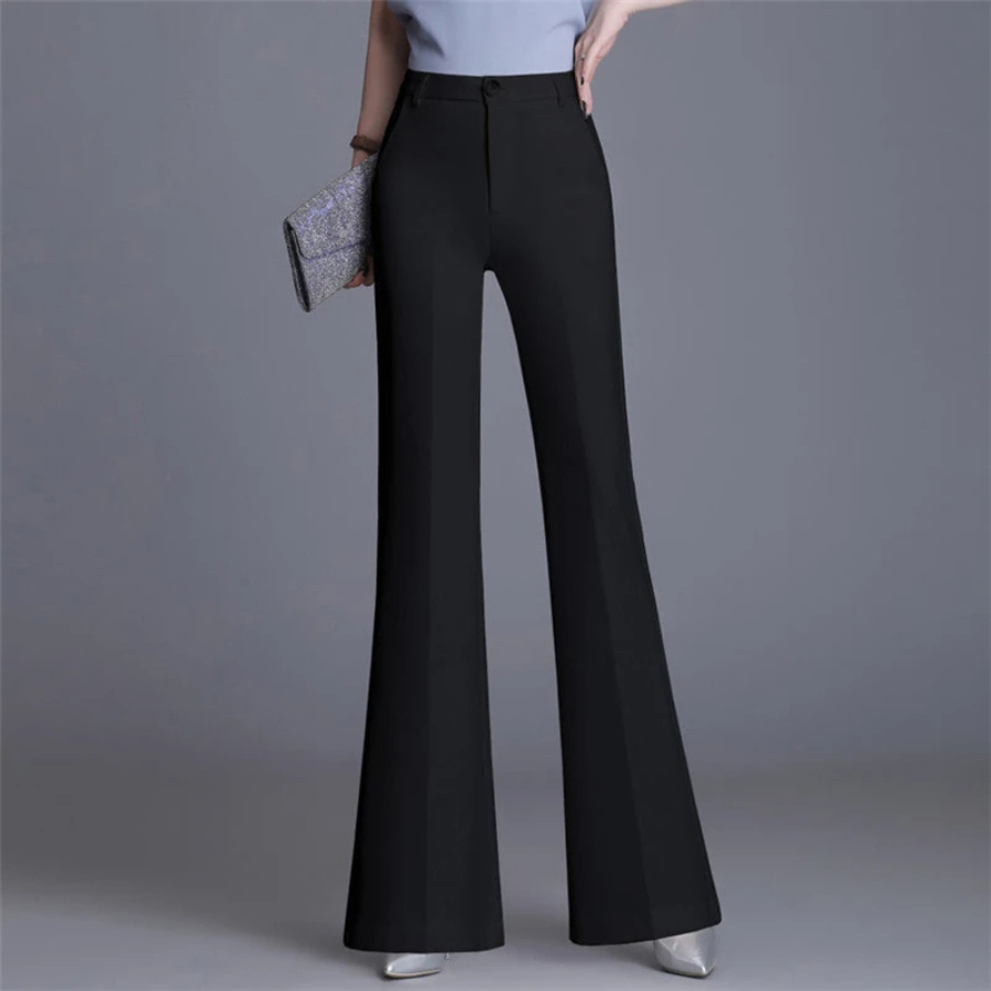 Ladies' Classic Fit High Waisted Wide Leg Pants - Olytrend