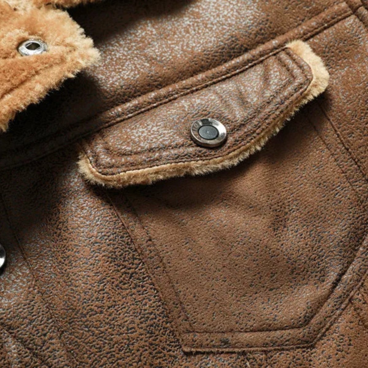 Cozy Men's Faux Leather Shearling Winter Jacket
