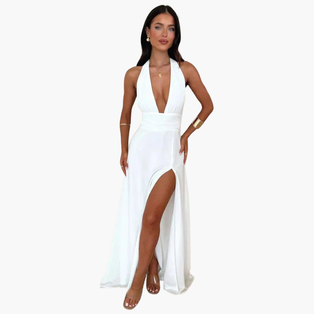 Long Sleeveless Halter Dress for Women