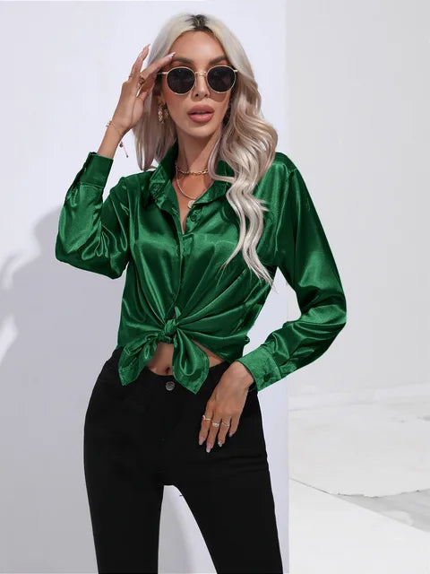 Classic Ladies Button Front Shirt Loose Fit