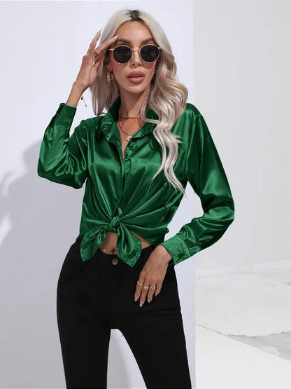 Classic Ladies Button Front Shirt Loose Fit