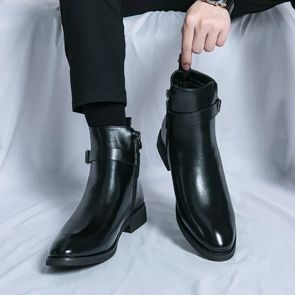 Smart Mens Leather Ankle Boots