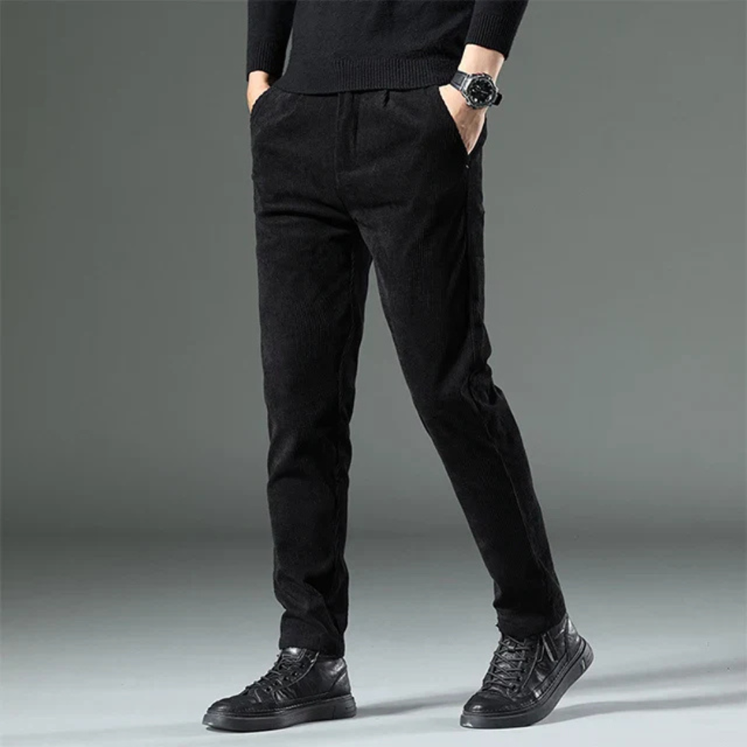 Classic Ribbed Corduroy Pants with Belt Loops