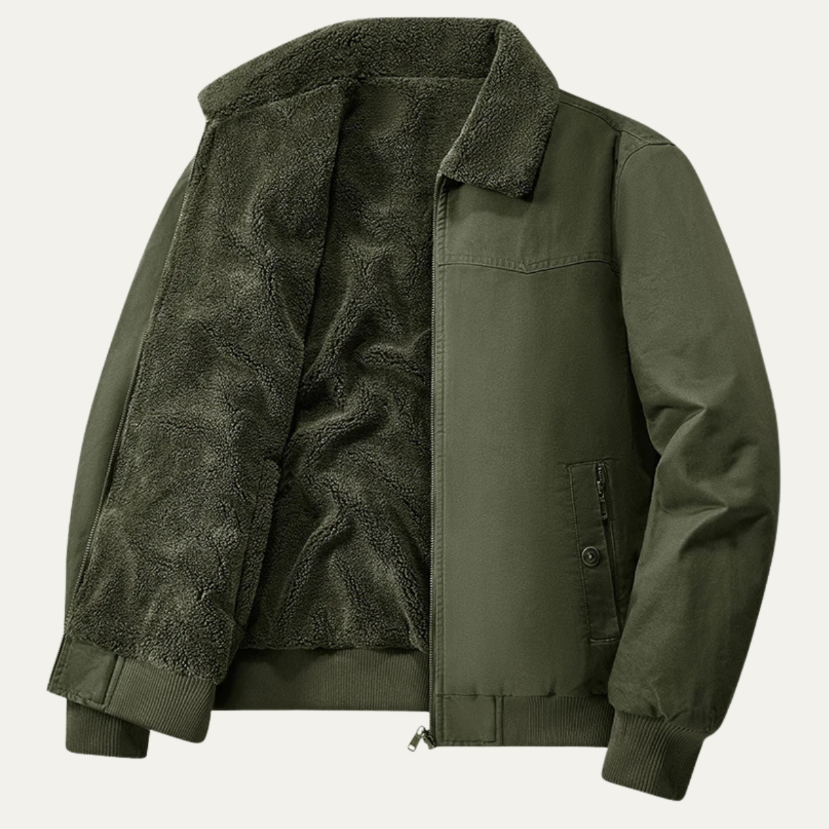 Warm Reversible Mens Fleece Bomber Jacket
