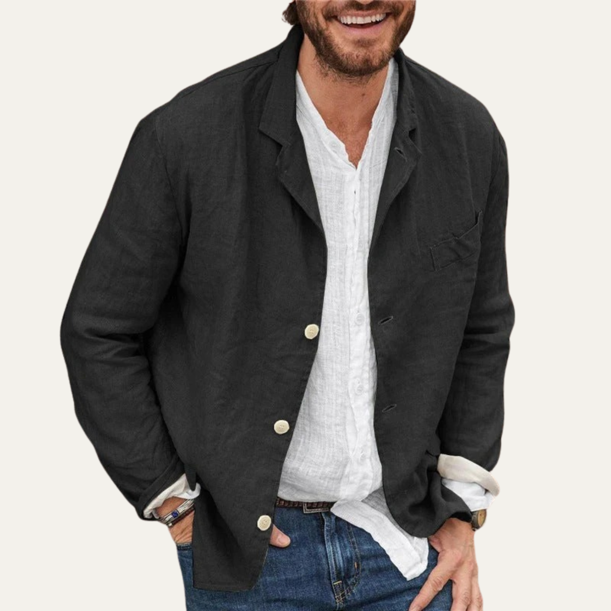 Classic Men's Summer Linen Blazer Jacket
