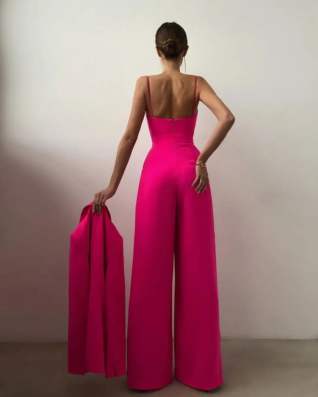 Crop Top Jumpsuit with High Waist and Flared Legs
