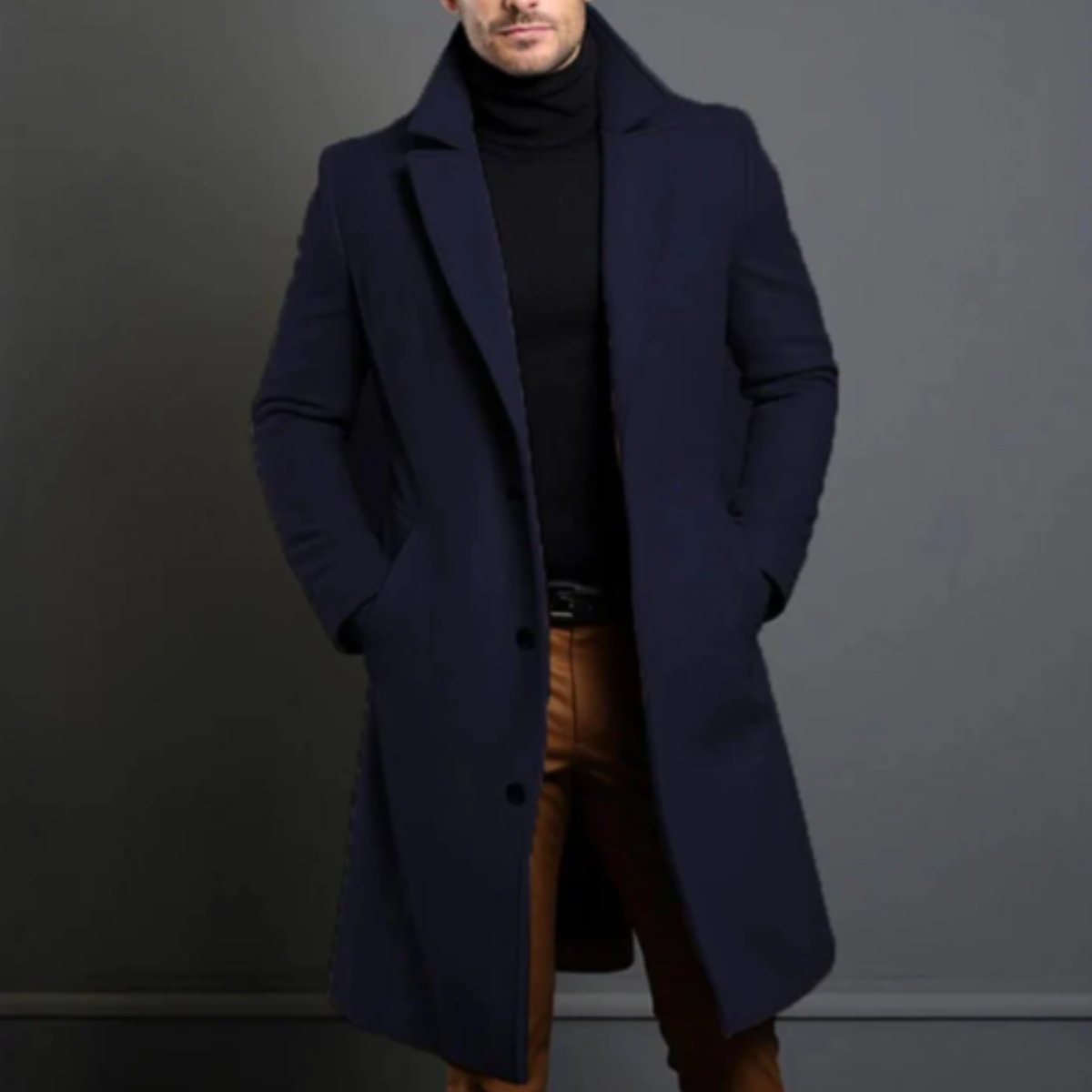 Warm Classic Mens Wool Pea Coat