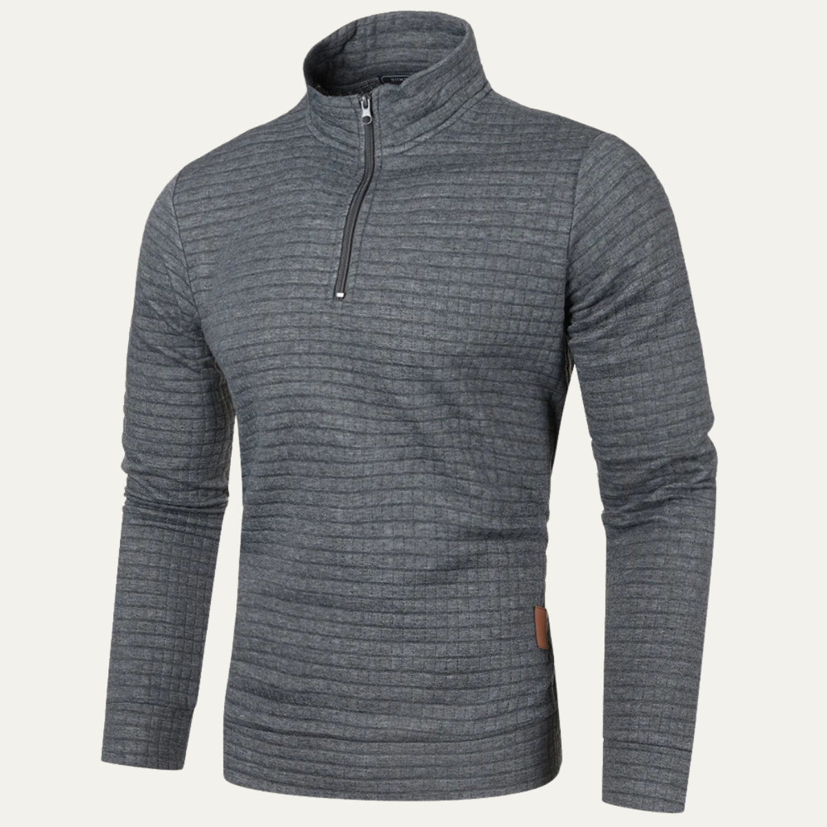 Slim Fit Men's Breathable Quilted Zip Sweater