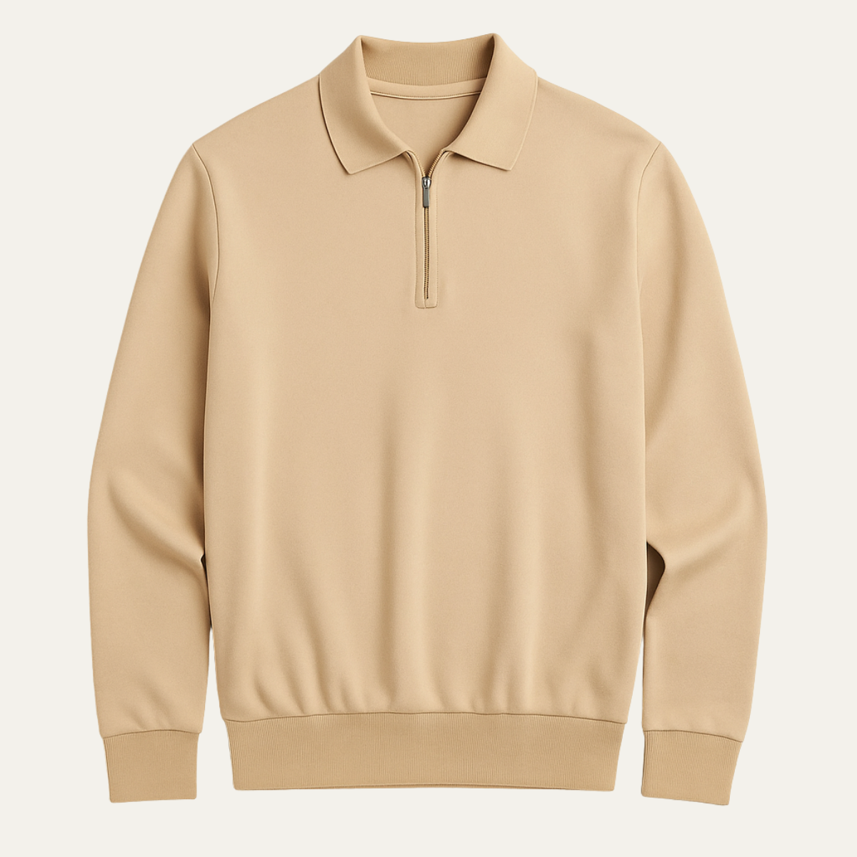 Classic Men's Quarter Zip Knit Polo Sweater - Nocini