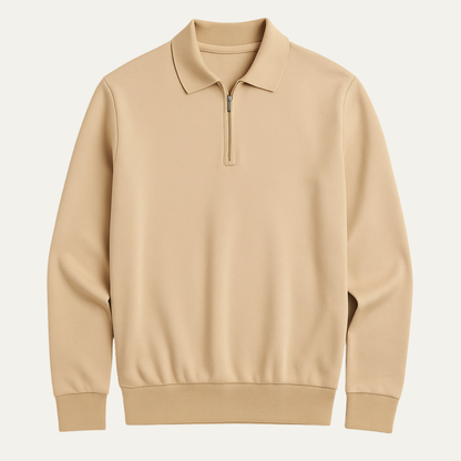 Classic Men's Quarter Zip Knit Polo Sweater - Nocini