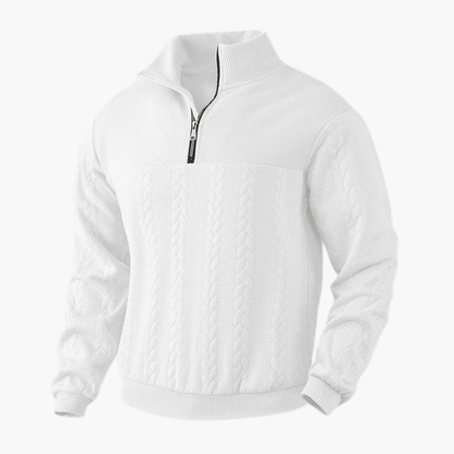 Classic Crew Neck Cable Knit Sweater for Men