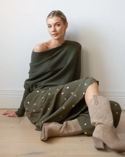 Feminine Knit Top with Bell Sleeve