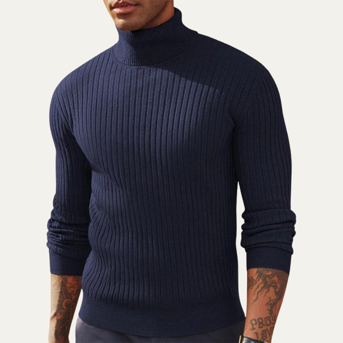 Men's Fitted Crew Neck Knitted Sweater