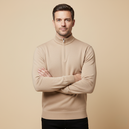 Men's Quarter Zip Fleece Pullover Sweater