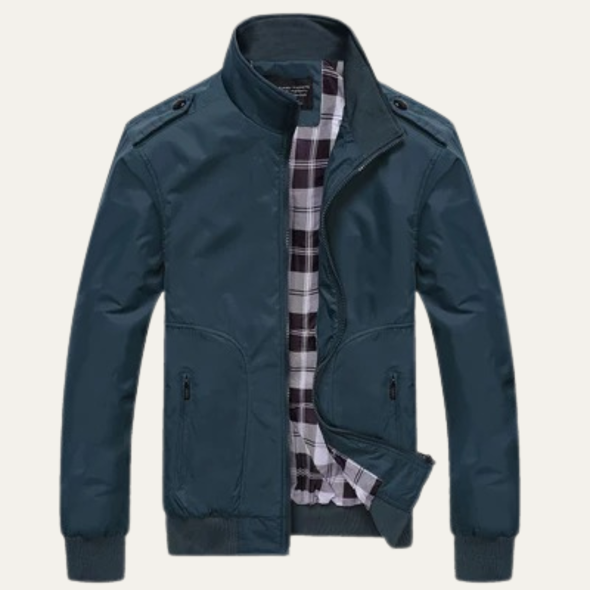 Slim Fit Men's Bomber Jacket with Stand Collar
