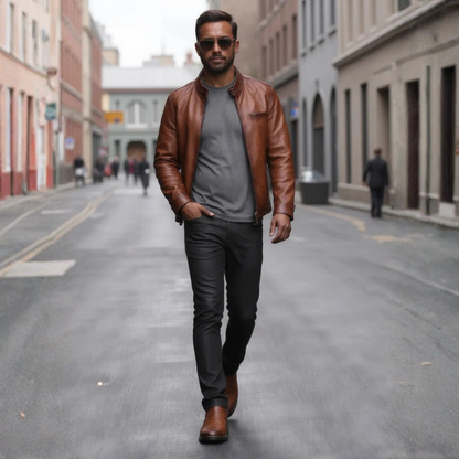 Comfortable Men's Tan Leather Chelsea Boots