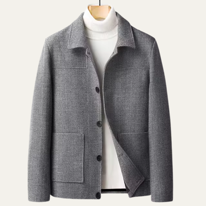 Heavy Mens Herringbone Coat with Pockets